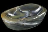 Polished Blue Agate Bowl - Madagascar #117233-2